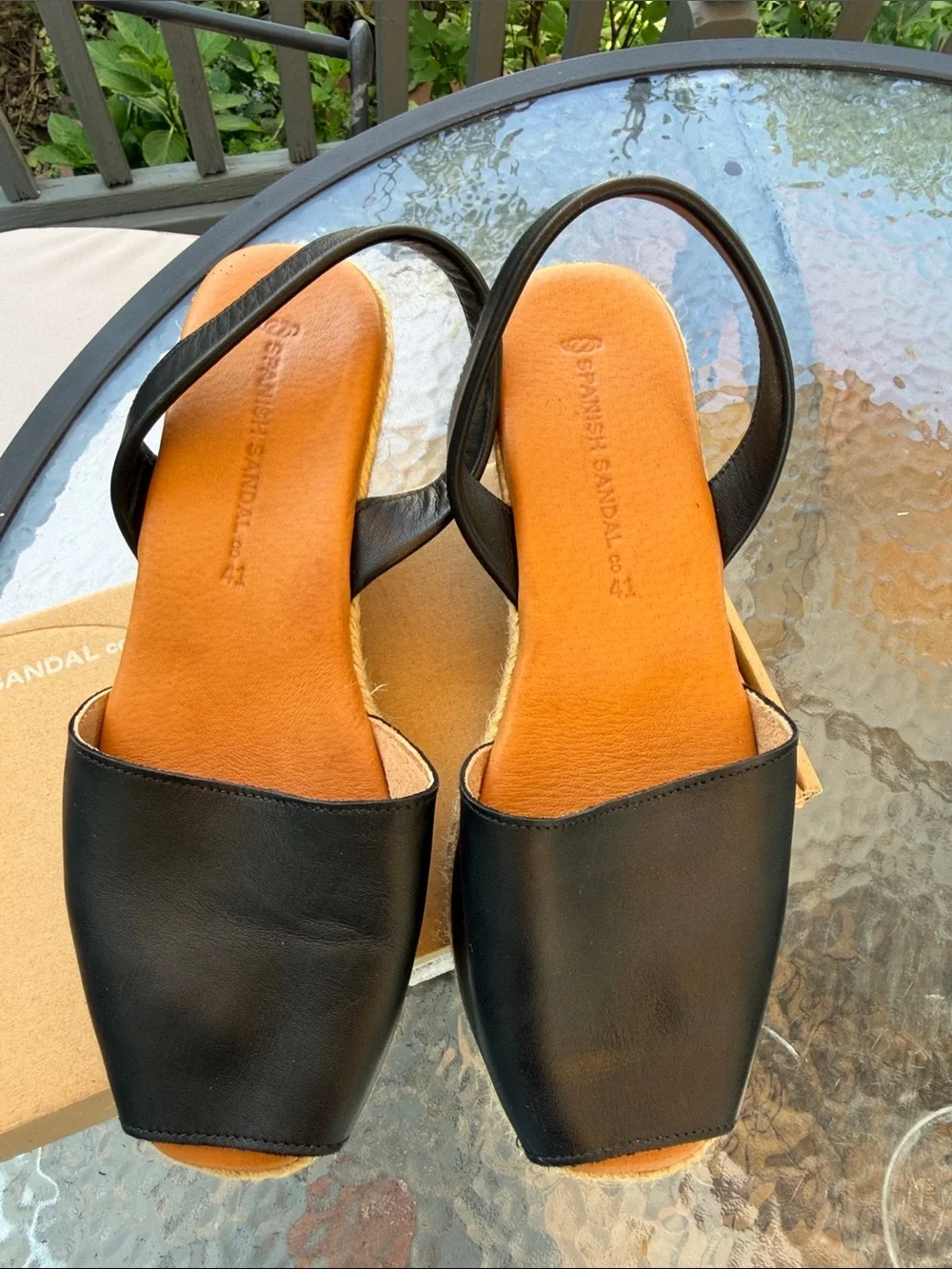 Black Espadrille Spanish Sandals Slingback Sandal size 10 heel 2.8 inches